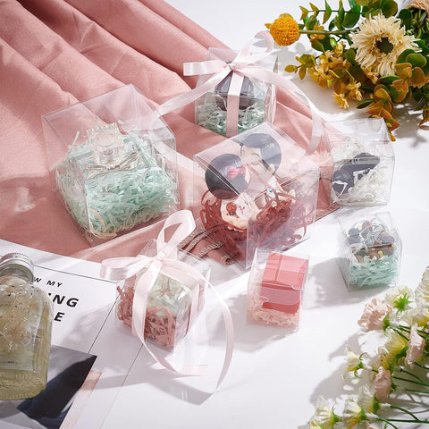 Willow 60 Pack Clear Plastic Boxes Transparent Party Favor Boxes - 2" X 2" X 2" - For Wedding/Party/Packaging 2x2x2" 60 Pack - 2x2x2"