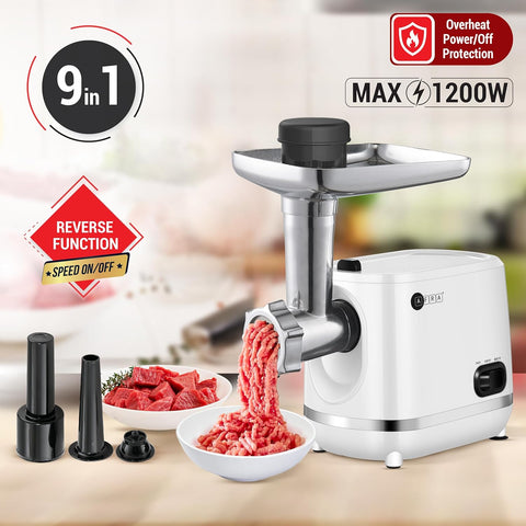 AFRA Meat Grinder, 1200w, 3 Cutting Discs, Aluminum Construction