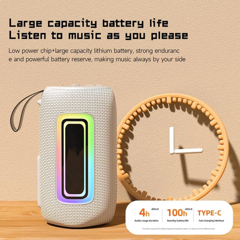 Portable Heavy Bass Bluetooth Speaker with RGB Lights – Wireless Waterproof Mini Speaker with Deep Bass & HD Sound