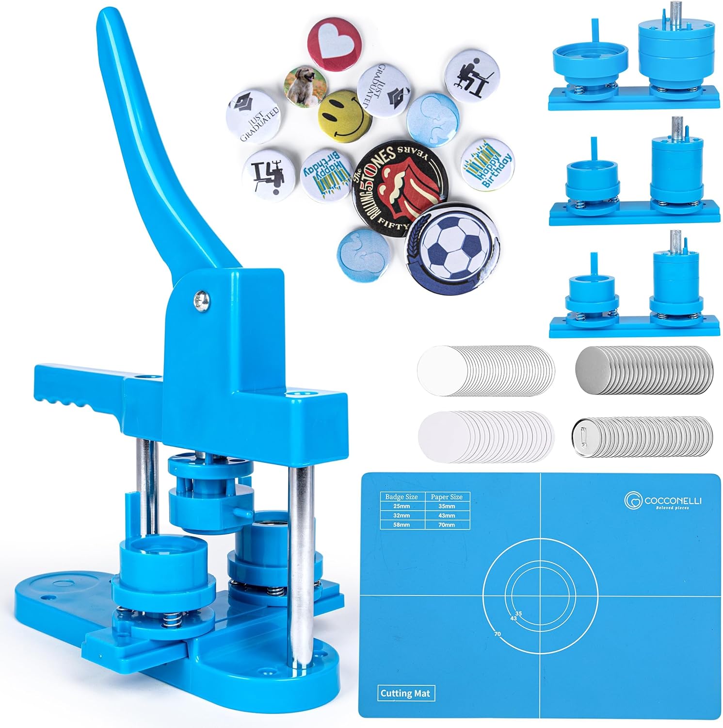 Button Machine Maker 2 Inch Button Maker Machine Multiple Sizes, Pin Maker Machine 1.25+2.25+3 inc ...