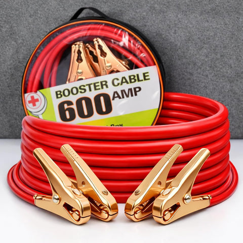 600AMP - 16Ft Car Battery Jumper Cables – Booster Cables with Copper Clamps