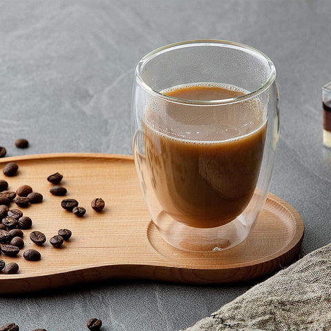 Olmecs 6 Pieces Double Wall Glasses Coffee Cup, Medium 250Ml