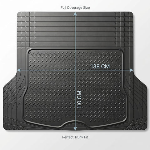 Car Boot Mat, Heavy Duty Waterproof Trunk Liner, Anti-Slip Rubber Cargo Mat (110x138 Cms) (Copy) (Copy)