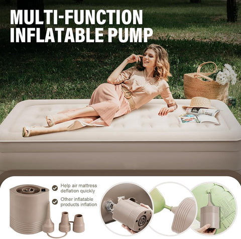 Single Airbed, NO Socket Needed-JUST One-click, Single Mattress, Air Bed with Built in Pump, Self Inflating Mattress