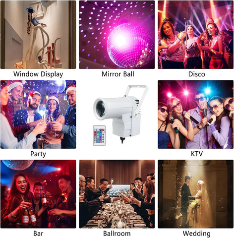 Olmecs Disco Ball Spotlight, Mini Led RGB Mirror Ball Pin Light, Small Spot Light for Dart Board Party Plays,