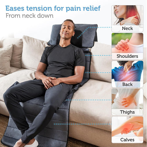 Comfier Massage Mat with Heat Pad,Full Body Massage Bed with Shiatsu Neck Massage Pillow