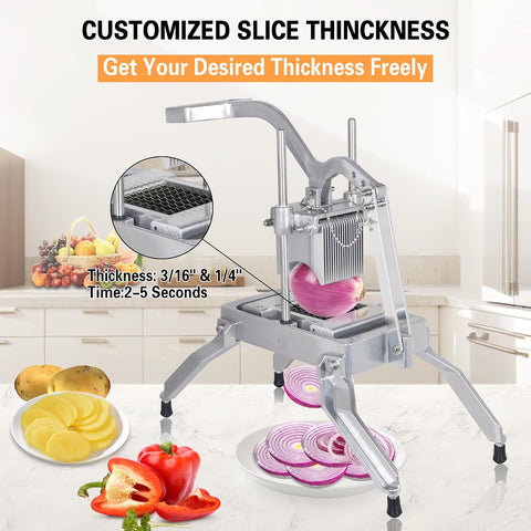 Olmecs Commercial Onion Slicer, Vegetable Fruit Cutter with 3/16" & 1/4"