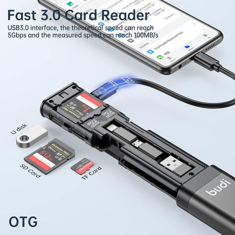 Budi - USB-C Card reader, Multifunction cables DC536B