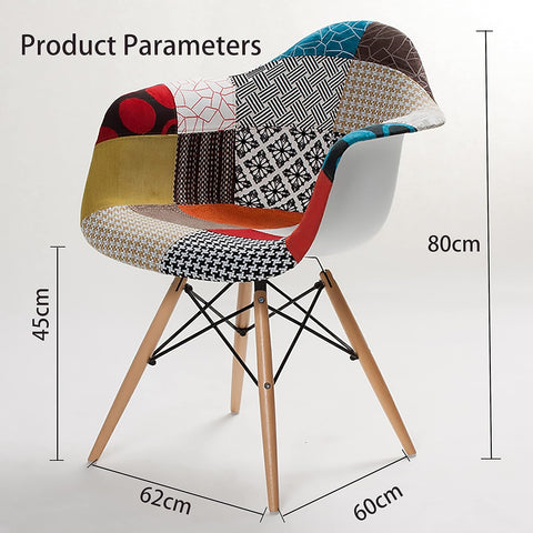 Olmecs Modern Designer Dining Chair Colorful Eames Fabric Casual Chair with ARM