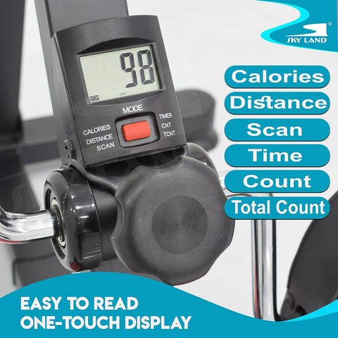 Mini Pedal Exerciser, Adjustable Resistance, LCD Display, EM-1862