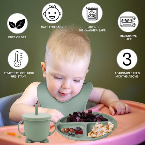 Silicone Baby Feeding Set, Complete 8-Piece Baby Led Weaning Set