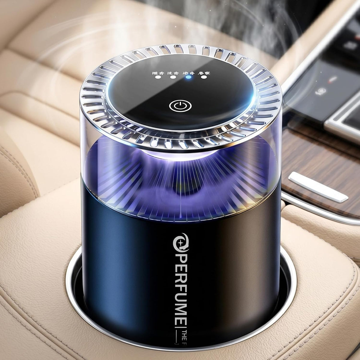 Aromatherapy Car Air Freshener Diffuser – USB Rechargeable Waterless Aromatherapy Humidifier, with Light - Oriental Golden Osmanthus