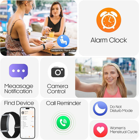 Smart Health Wristband for Men Women, Smart Bracelet with 24/7 Heart Rate/Blood oxygen/Sleep/Body Temperature Monitor