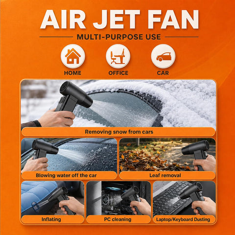Portable Air Duster, Rechargeable Electric Air dust Blower for Car, Home, Keyboard, Office, Turbo Powerful Handheld Super Jet Fan, High Pressure Dust Cleaner (Black-Grey)