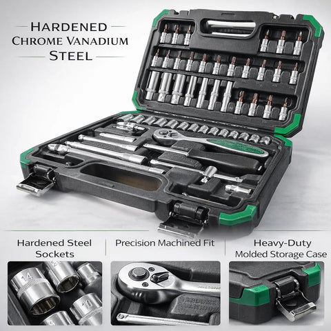 Precision 53 Pcs Ratcheting Screwdriver & Socket Bit Set – Repair Tool Kit with Magnetic Driver
