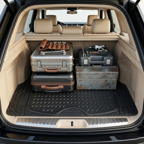 Car Boot Mat, Heavy Duty Waterproof Trunk Liner, Anti-Slip Rubber Cargo Mat (110x138 Cms) (Copy) (Copy)