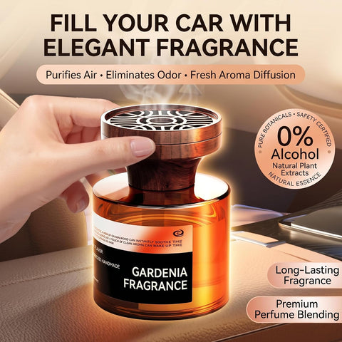 Car Perfume Diffuser Bottle Long Lasting Air Freshener Natural Essential Oil Fragrance for Car Interior Home Office – 0% Alcohol - Eau de Cologne