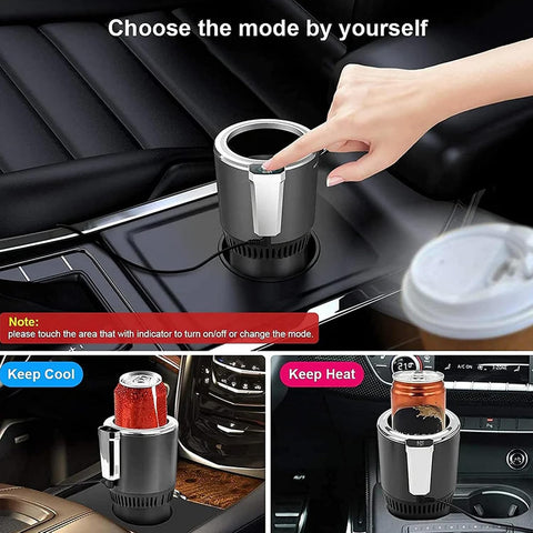 Portable 2-in-1 Car Cup Warmer & Cooler, USB Electric Beverage Heating and Cooling Cup Holder