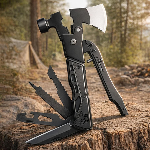 Stainless Steel Multi Tool Pliers – Heavy Duty Multitool with Knife, Saw, Screwdrivers & Wire Cutter - Survival Tool for Camping Tool-5