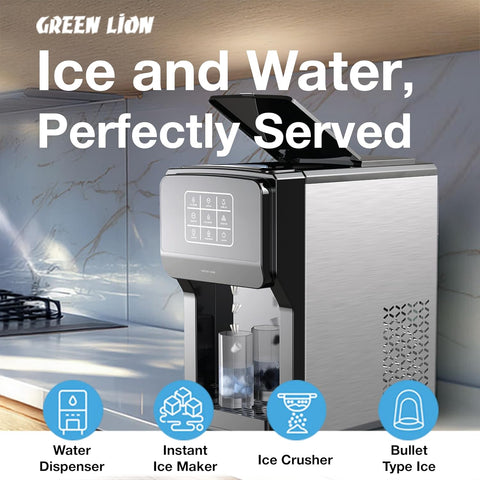 Green Lion 3 in 1 Bullet Ice Maker, Water Dispenser, Ice Crusher, 5L Water Tank