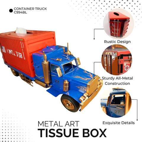Handcrafted Metal Truck Tissue Box Cover