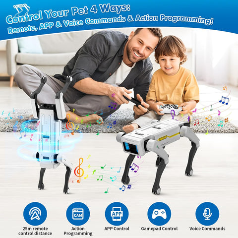 Smart Robot Dog - Interactive STEM Pet with Voice Control, 30+ Actions & APP Programming