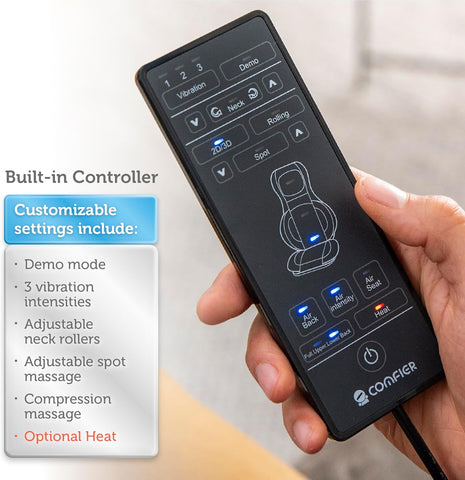 COMFIER Massager Chair with Heat Shiatsu Neck Back Massager Portable
