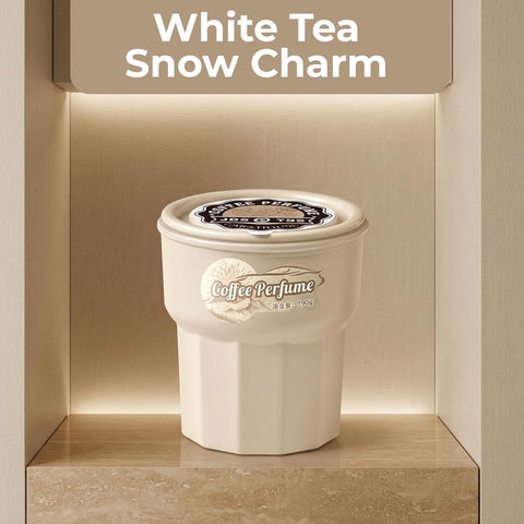 White Tea Snow Charm Coffee Scent Car Air Freshener Jar 190g – Long Lasting Coffee Perfume