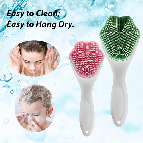 2 PC Silicone Facial Cleansing Brush Silicone Facial Scrubber Manual Exfoliating Facial Brush
