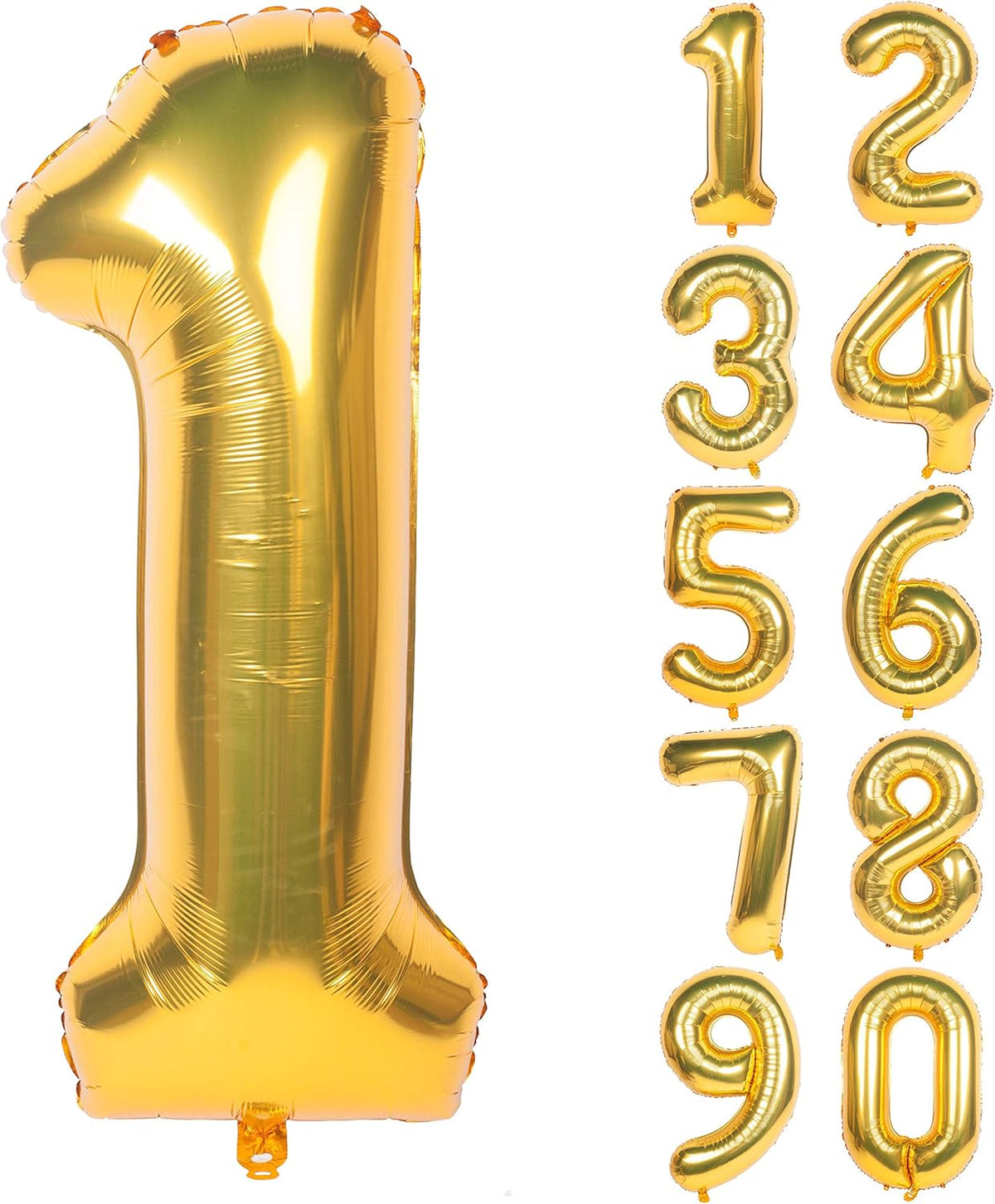 Gold Number Balloons in Helium Foil Mylar No.1