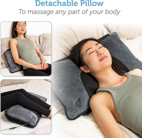 Comfier Massage Mat with Heat Pad,Full Body Massage Bed with Shiatsu Neck Massage Pillow