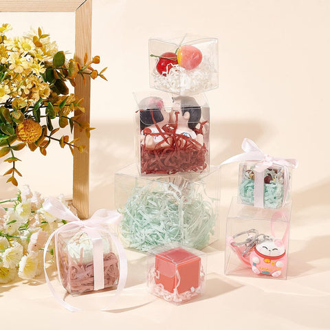 Willow 60 Pack Clear Plastic Boxes Transparent Party Favor Boxes - 2" X 2" X 2" - For Wedding/Party/Packaging 2x2x2" 60 Pack - 2x2x2"