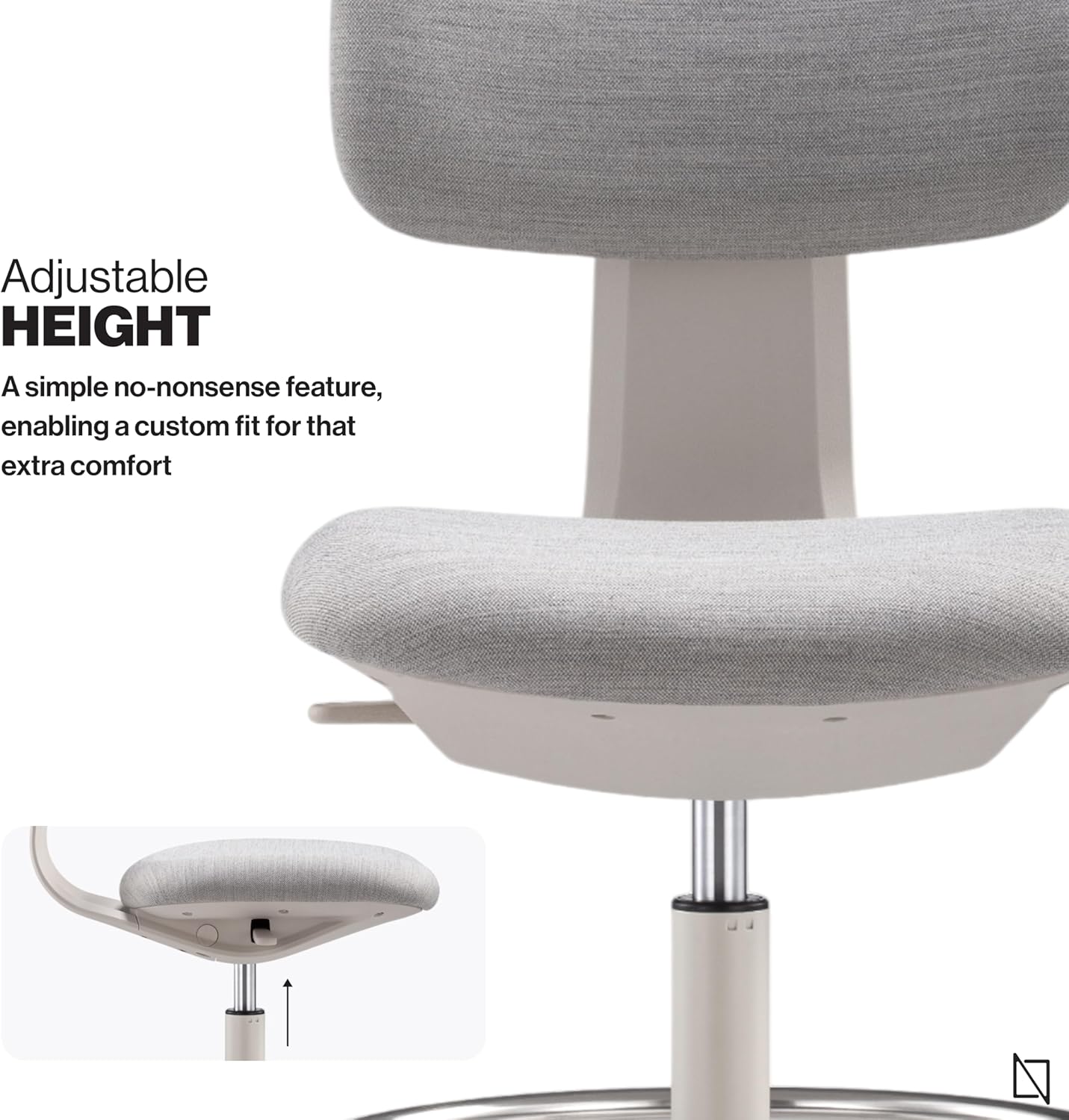 NAVO Pluto, High Office Chair, Ergonomic Drafting Chair (GREY WHITE)