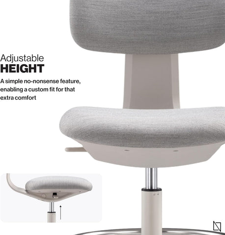 NAVO Pluto, High Office Chair, Ergonomic Drafting Chair (GREY WHITE)