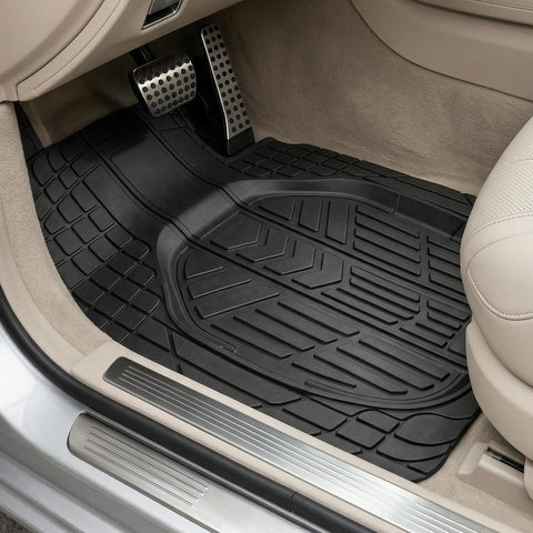 3 Pcs Set Car Floor Mats, Premium Rubber Anti-Slip Waterproof Car Mats with Cargo Liner (78 x 54cm )