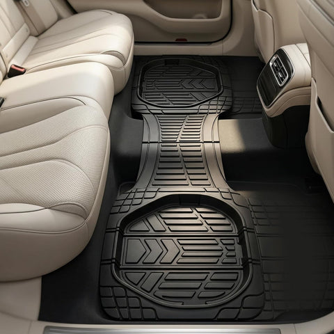 3 Pcs Set Car Floor Mats, Premium Rubber Anti-Slip Waterproof Car Mats with Cargo Liner (78 x 54cm )