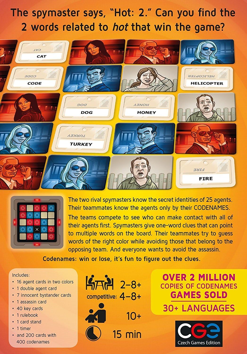 Codenames: Duet - The Two Player Word Deduction Game by CGE Czech Games Edition