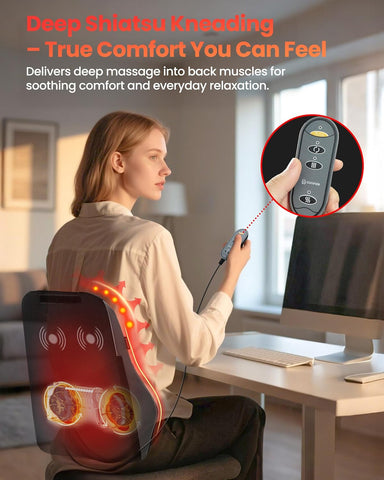 COMFIER Neck Back Massager for Neck Back Pain Relief, Shiatsu Massager with Heat, 3D Kneading Massager for Back Neck and Shoulder