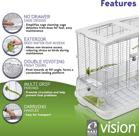 Vision Cage/ Home For Birds Regular, 62.5 X 39.5 X 53 cm, Medium