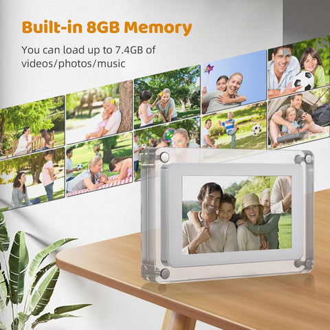 Olmecs 5 Inch Digital Picture Frame, Acrylic Video Frame, 8GB Memory