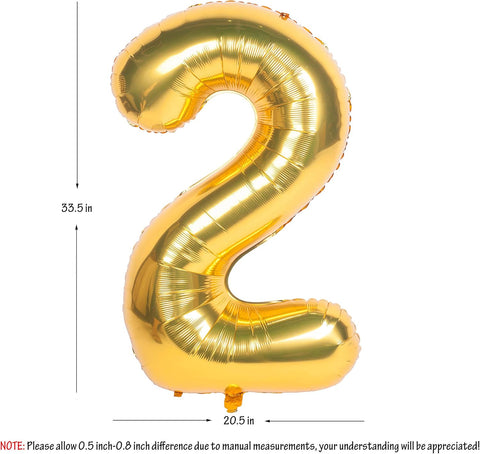 Gold Number Balloons in Helium Foil Mylar No.2