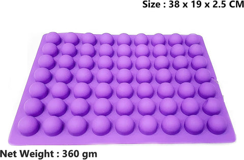 Olmecs 63 cavity Non Stick Silicone Mini Round Ball Shaped Truffles Mold For Chocolate Mould Baking 38 x 19 x 2.5 cm