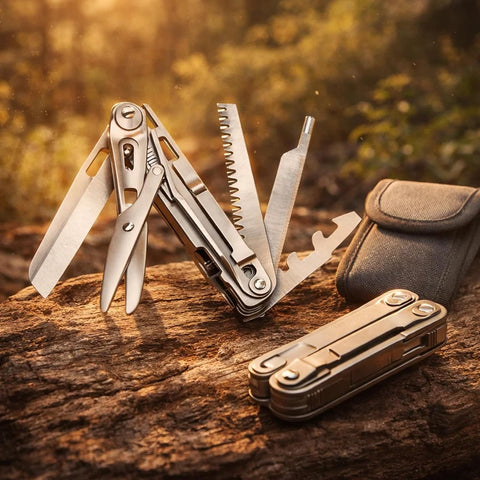 Stainless Steel Multi Tool Pliers – Heavy Duty Multitool with Knife, Saw, Screwdrivers & Wire Cutter - Survival Tool for Camping