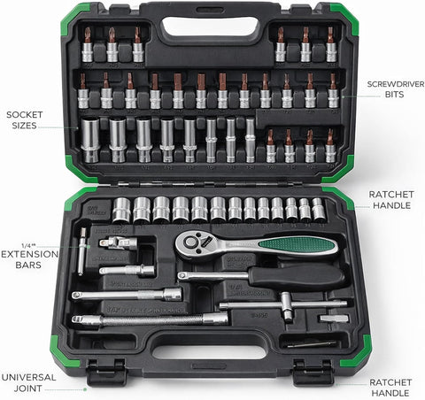 Precision 53 Pcs Ratcheting Screwdriver & Socket Bit Set – Repair Tool Kit with Magnetic Driver