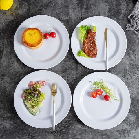 Olmecs Melamine Premium Dinner Plates Set - 29Cms White 12Pc / Pack