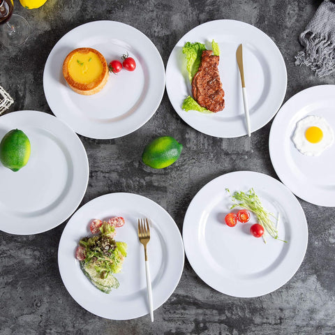 Olmecs Melamine Premium Dinner Plates Set - 29Cms White 12Pc / Pack