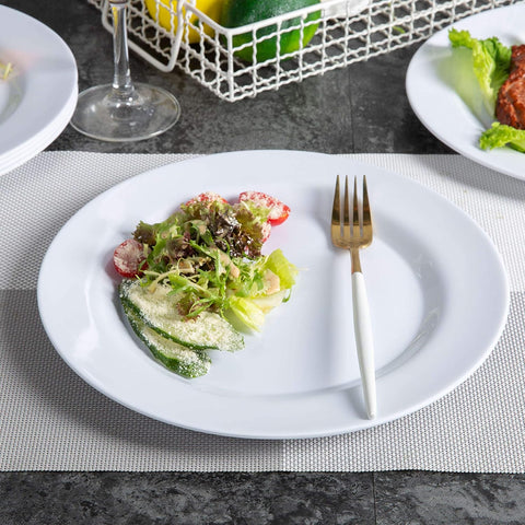 Olmecs Melamine Premium Dinner Plates Set - 29Cms White 12Pc / Pack