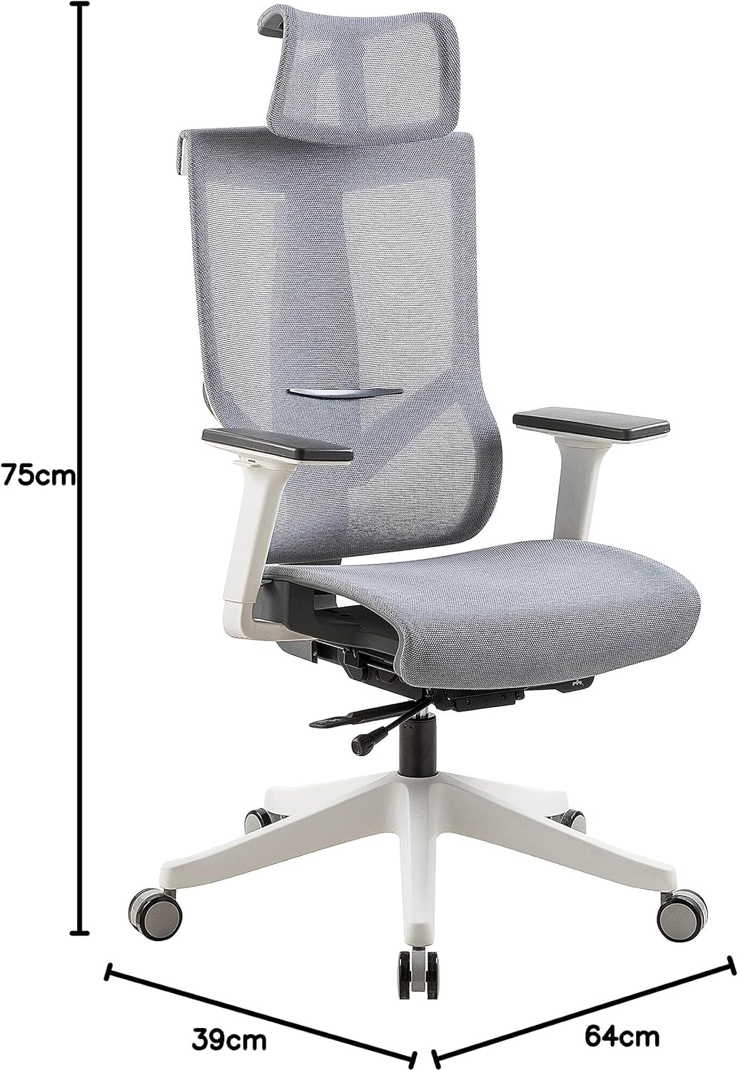 NAVO AERO, Premium Ergonomic Fabric Office Chair (BEIGE GREY)