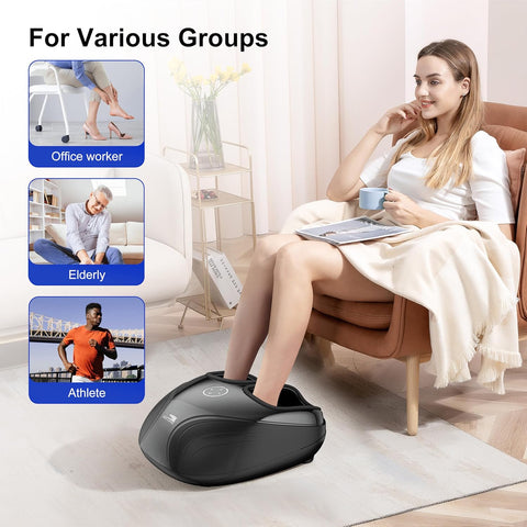 Shiatsu Foot Massager Machine with Heat, Electric Feet Massager for Pain Relief & Circulation,