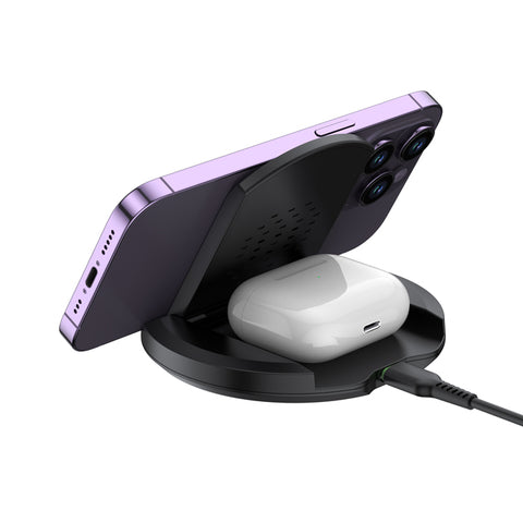 Budi 2-in-1 Wireless Charger Foldable Charging Station
